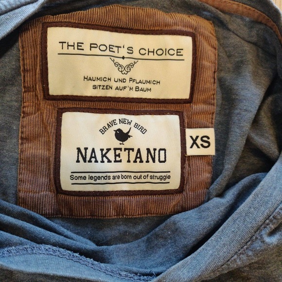 Naketano Women's Crew Neck Long Sleeved Shirt Elastic Waist Gray Size XS AA - Picture 5 of 6